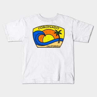 Coronado California Surfing Pacific Ocean Surf Beach Kids T-Shirt